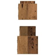 Стенен рафт със съхранение 2 pcs Старо дърво 60 x 16 x 14 cm