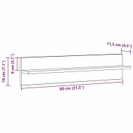Стенен рафт 2 pcs Старо дърво 80 x 11,5 x 18 см Инженерно дърво