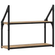 Стенен рафт с рафт дъб артизан 60 x 21 x 51 cm Инженерно дърво