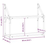 Стенен рафт с рафт Черен дъб 60 x 21 x 51 cm Инженерно дърво