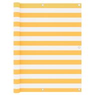 Балконски параван, бяло и жълто, 120x300 см, оксфорд плат