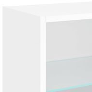 ТВ стенни модули с LED, 5 части, бели, инженерно дърво