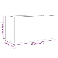 Кашпа, сребриста, 62x30x29 см, поцинкована стомана