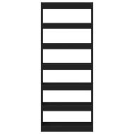 Шкаф за книги с рафт Черно 80 x 30 x 198 см Инженерно дърво