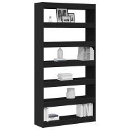 Шкаф за книги Черно 100 x 30 x 198 см Инженерно дърво
