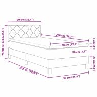 Легло с пружинирана основа Светлосиво 90 x 200 cm текстил