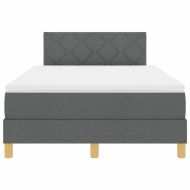 Легло с пружинирана основа Тъмен сив 120 x 200 cm текстил