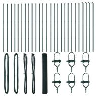 Стълб за ограда. Зелен 50 x 1,2 м (25 мм мрежа) Стомана и PVC