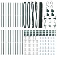 Стълб за ограда. Зелен 50 x 1,4 м (50 мм мрежа) Стомана и PVC