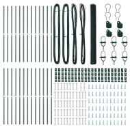 Стълб за ограда. Зелен 50 x 1,5 м (25 мм мрежа) Стомана и PVC