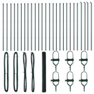 Стълб за ограда. Зелен 50 x 1,6 м (25 мм мрежа) Стомана и PVC