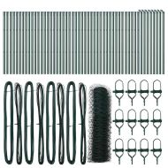Стълб за ограда. Зелен 100 x 0,8 м (50 мм мрежа) Стомана и PVC