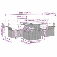 Градински Софа Комплект 6 pcs Светлосиво Полиратан