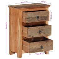 Страничен шкаф 55x33x75 см масивна акация