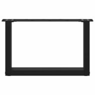 Крака за масичка за кафе, U-образни, 2 бр., черни, 50 x (30-31) см, стомана