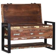 Кутия за съхранение Многоцветен Масивна регенерирана дървесина