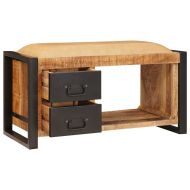 Пейка с място за съхранение Кафяво Масивна дървесина от манго