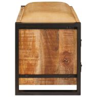 Пейка с място за съхранение Кафяво Масивна дървесина от манго