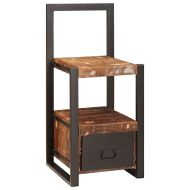 Стойка за дрехи с рафт Многоцветен Солидно възстановено дърво