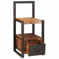 Стойка за дрехи с рафт Многоцветен Солидно възстановено дърво