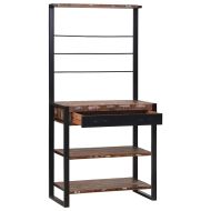 Кухненски стелаж Многоцветно и черно 80 x 40 x 160 cm