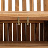 Пейка с врата Кафяво 114 x 60 x 90 см Солидно тиково дърво