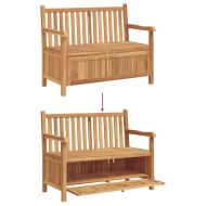 Пейка с врата Кафяво 114 x 60 x 90 см Солидно тиково дърво