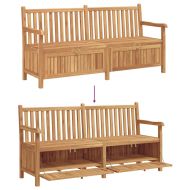 Пейка с врата Кафяво 180 x 60 x 90 см Солидно тиково дърво