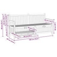 Пейка с врата Кафяво 180 x 60 x 90 см Солидно тиково дърво