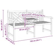Пейка Кафяво 150 x 60 x 90 см Солидно тиково дърво