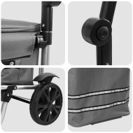 Пазарски тролей Сив 36,5 x 46,5 x 100,5 см Оксфордска тъкан