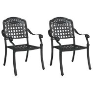 Градински стол 2 pcs Черно 55 x 56,5 x 91 см Алуминий
