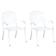 Градински стол 2 pcs Бяло 55 x 56,5 x 91 см Алуминий