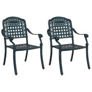 Градински стол 2 pcs Зелен 55 x 56,5 x 91 см Алуминий