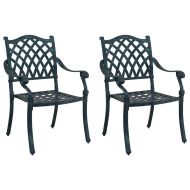 Градински стол 2 pcs Зелен 56 x 55 x 92.5см Алуминий