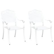 Градински стол 2 pcs Бяло 55 x 55 x 92,5 см Алуминий