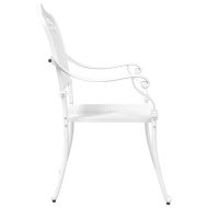 Градински стол 2 pcs Бяло 55 x 55 x 92,5 см Алуминий