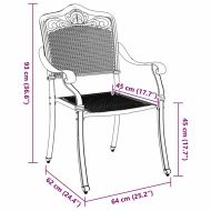 Градински стол 2 pcs Зелен 64 x 62 x 93 см Алуминий