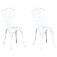 Градински стол 2 pcs Бяло 39 х 40 х 87 см Алуминий