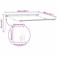 Рамка за сенник Регулирума Бял 2,5 x 2 m Стомана