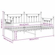 Рамка за легло за ден Черно 100 x 190 cm Стомана
