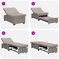 Разтегателен диван с матрак Таупе 194 x 50 x 82 см текстил