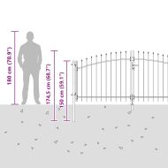 Двойна порта с заключване Сив 299,5 x 174,5 см Стомана