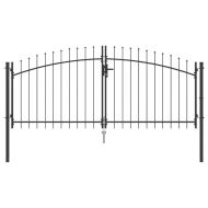 Двойна порта с заключване Сив 299,5 x 199,5 см Стомана