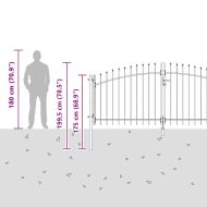 Двойна порта с заключване Сив 299,5 x 199,5 см Стомана