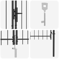 Двойна порта с заключване Сив 400 x 199.5 см Стомана