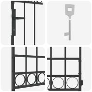 Стълб за ограда. ASSEN 200 x 88 x 14 см Стомана Сив С ключалка