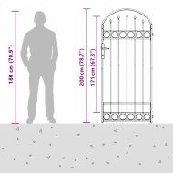 Стълб за ограда. ASSEN 200 x 88 x 14 см Стомана Сив С ключалка