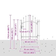 Градинска врата с заключване Woerden Сив 125 x 100 см Стомана