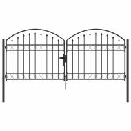 Врата за ограда с заключване Сив 301 x 175,5 см Стомана